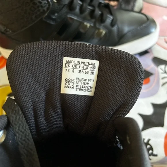 Adidas Men's Black and White High-Top Sneakers - Picture 4 of 5